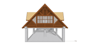 Touchwood 3D render showcasing Merbau timber roofing concept for resort project in Seychelles