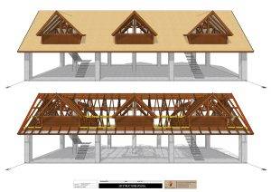 Tropical architecture 3D render with Merbau wood roofing by Touchwood in Seychelles