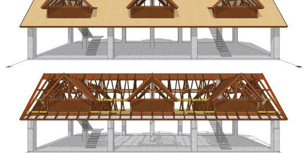 Tropical architecture 3D render with Merbau wood roofing by Touchwood in Seychelles